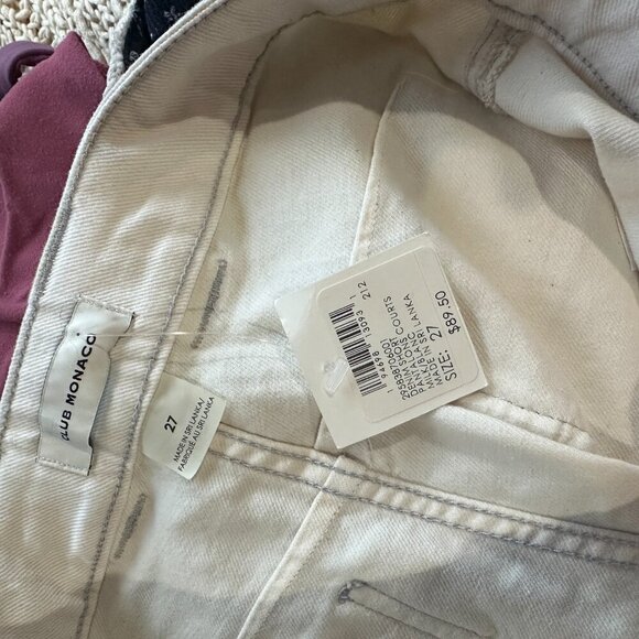 NWT Denim Jean Shorts Jorts White Cream Color Size 27 - Picture 6 of 8